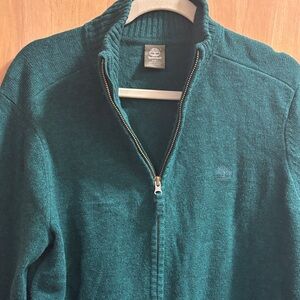Timberland green zip-up sweater